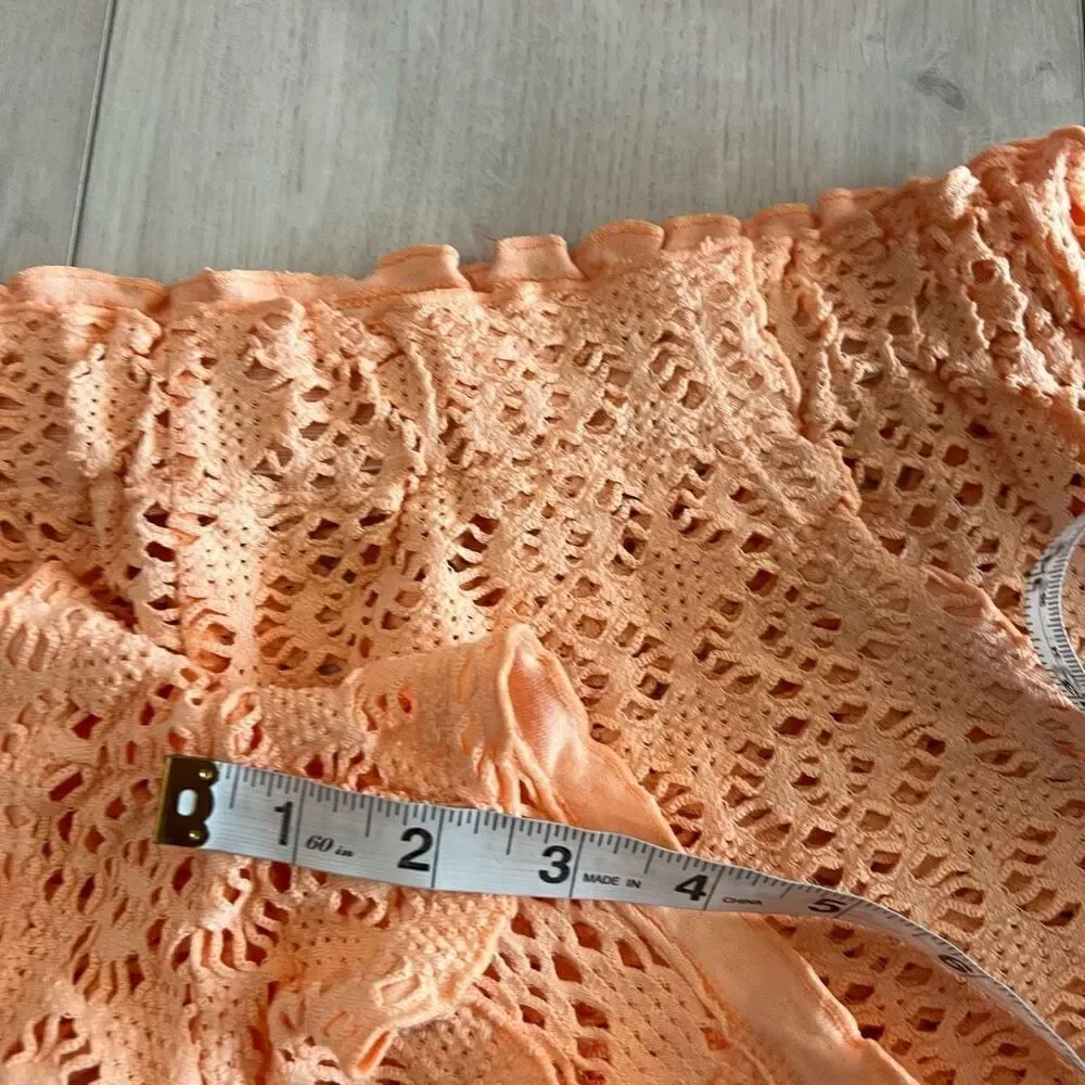Free People Beach Crochet Love Shorts Size S Peach Lace